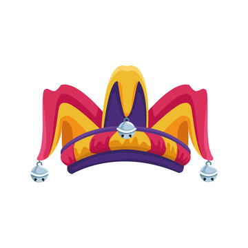 jester hat icon, flat design