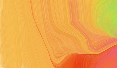 smooth swirl waves background design with pastel orange, tomato and dark khaki color