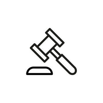 Simple Auction Line Icon.