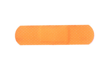orange Strip of adhesive bandages plaster isolated on white, Medical Equipment
