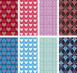 Heart pattern seamless pattern set