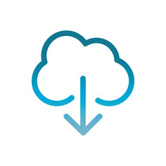 cloud computing download user interface blue gradient