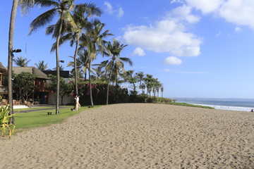 A beautiful view of Double Six beach in Bali, Indonesia.