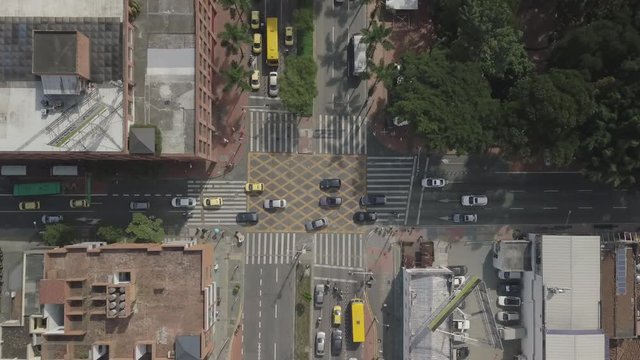 Aerial drone shot of Medellin in Colombia
