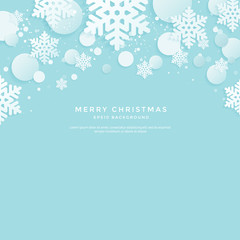 Fototapeta premium winter background, White Christmas shapes on a blue background