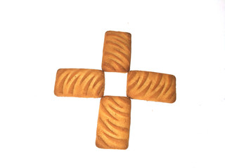 Digestive whole wheat  biscuits isolated on white back ground