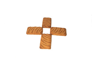 Digestive whole wheat  biscuits isolated on white back ground