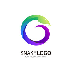 G logo, Snake logo with letter g logo vector, colorful icon