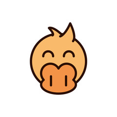 cute face duck animal cartoon icon