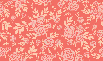 Modern wallpaper floral pattern with design rose flower.