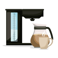 Coffee machine pot and cup vector design