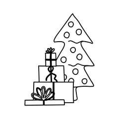 Merry christmas pine tree vector design