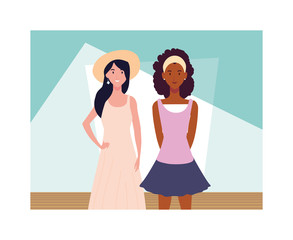 beautiful women with different poses