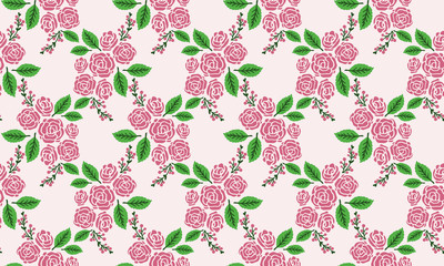 Elegant seamless rose flower, wallpaper of floral pattern background.