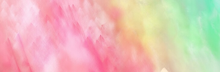 Obraz premium banner beautiful brushed background with colorful baby pink, pale green and pale violet red painted color