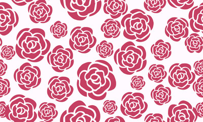 Fototapeta na wymiar Vintage seamless rose floral pattern, with green leaves.