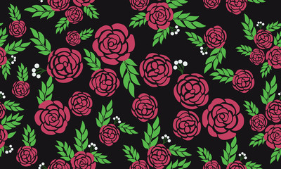 Simple rose flower, abstract floral pattern background.