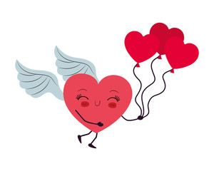 Happy valentines heart cartoon vector design