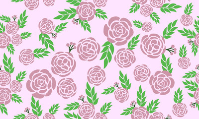 Simple rose flower, abstract floral pattern background.