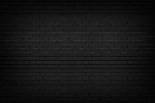Abstract black brick wall pattern background and black backdrop, Blank copy space.