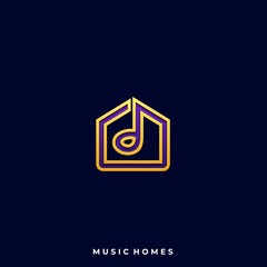 Music House Illustration Vector Template