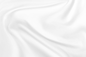 Plakat Abstract white fabric texture background. Wavy fabric