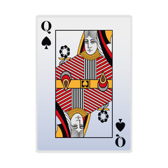 queen of spades card icon, colorful design