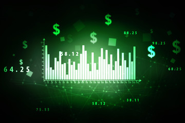 2d rendering Stock market online business concept. business Graph
