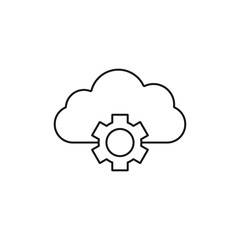 cloud service - minimal line web icon. simple vector illustration. concept for infographic, website or app.