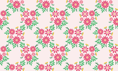 Seamless floral pattern with abstract leaf flower.