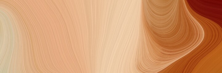 banner modern curvy waves background illustration with burly wood, saddle brown and coffee color