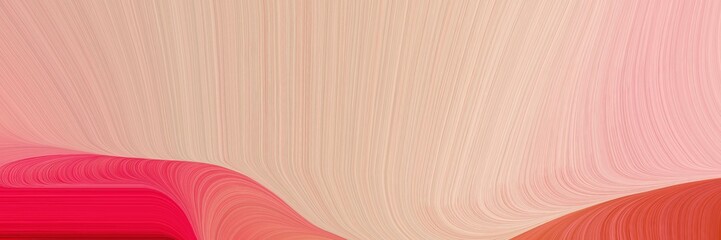 banner modern curvy waves background design with baby pink, crimson and salmon color
