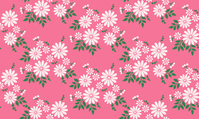 Seamless floral pattern with abstract leaf flower.