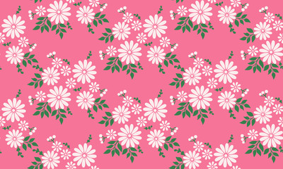 Seamless floral pattern with abstract leaf flower.