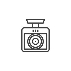 Car drive Video Recorder line icon. linear style sign for mobile concept and web design. Car DVR Camera outline vector icon. Symbol, logo illustration. Vector graphics