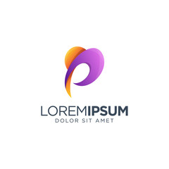 Letter P Logo Design vector illustration, colorful logo