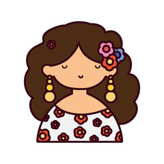 Isolated mexican woman vector design