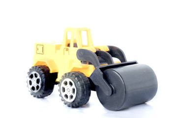 Road roller on white background.