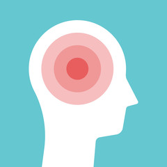Head silhouette, pain, headache
