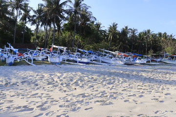 Fototapeta premium A beautiful view of Virgin Beach in Bali, Indonesia.