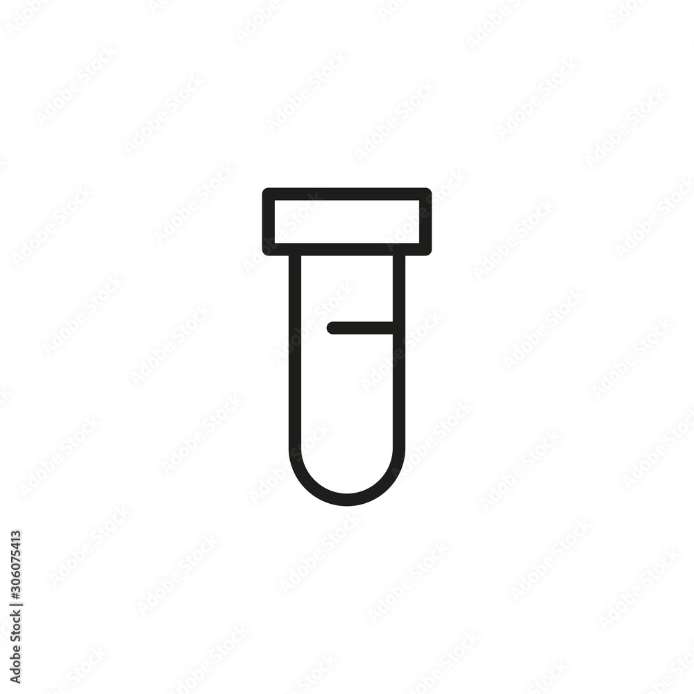 Poster simple flask line icon.