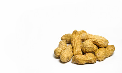peanut seeds on white background