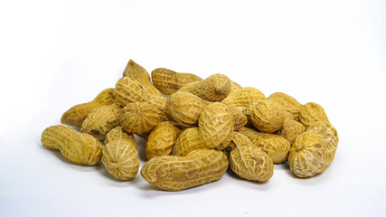 peanut seeds on white background