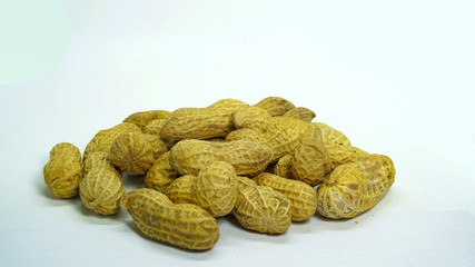 peanut seeds on white background