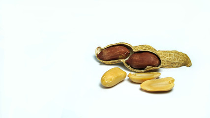 peanut seeds on white background