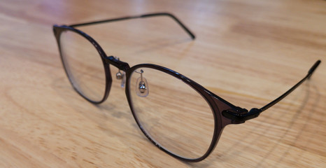  eye glasses on table