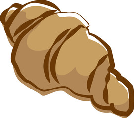 クロワッサン　パン　可愛い　シンプル　線画