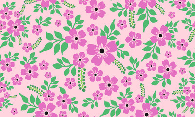 Style element for ornate purple flower and green leaves.