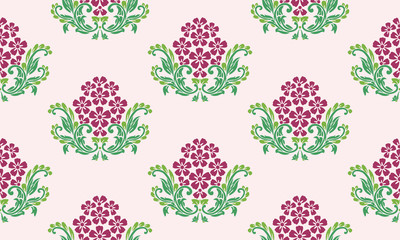 Style element for ornate purple flower and green leaves.
