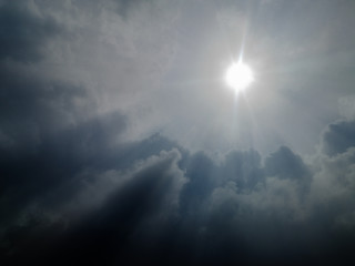 sun in gray sky
